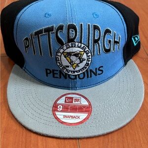 New Era Black Hat with Yellow V Vintage Hockey Patch